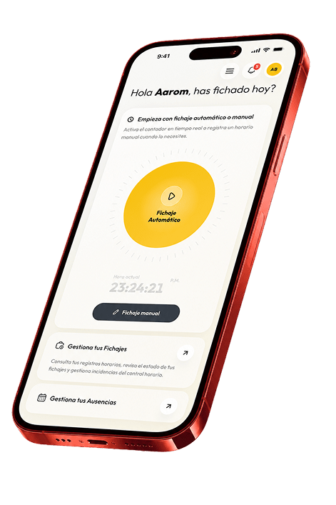 Portal de empleado en dispositivo móvil.